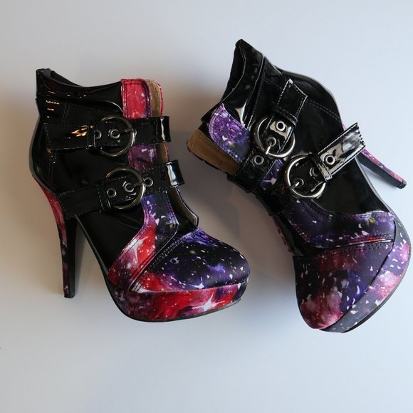 Show Story Shoes - Show Story Galaxy Celestial Ankle Stiletto Platform Boot